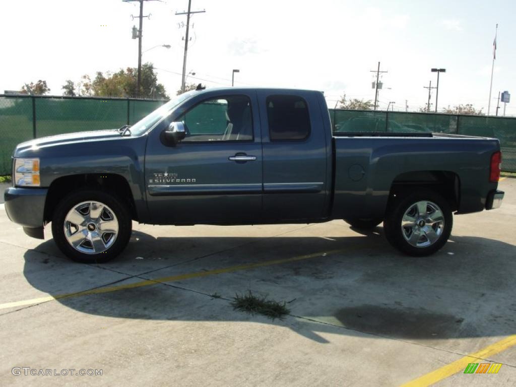 2009 Silverado 1500 LT Extended Cab - Blue Granite Metallic / Ebony photo #6