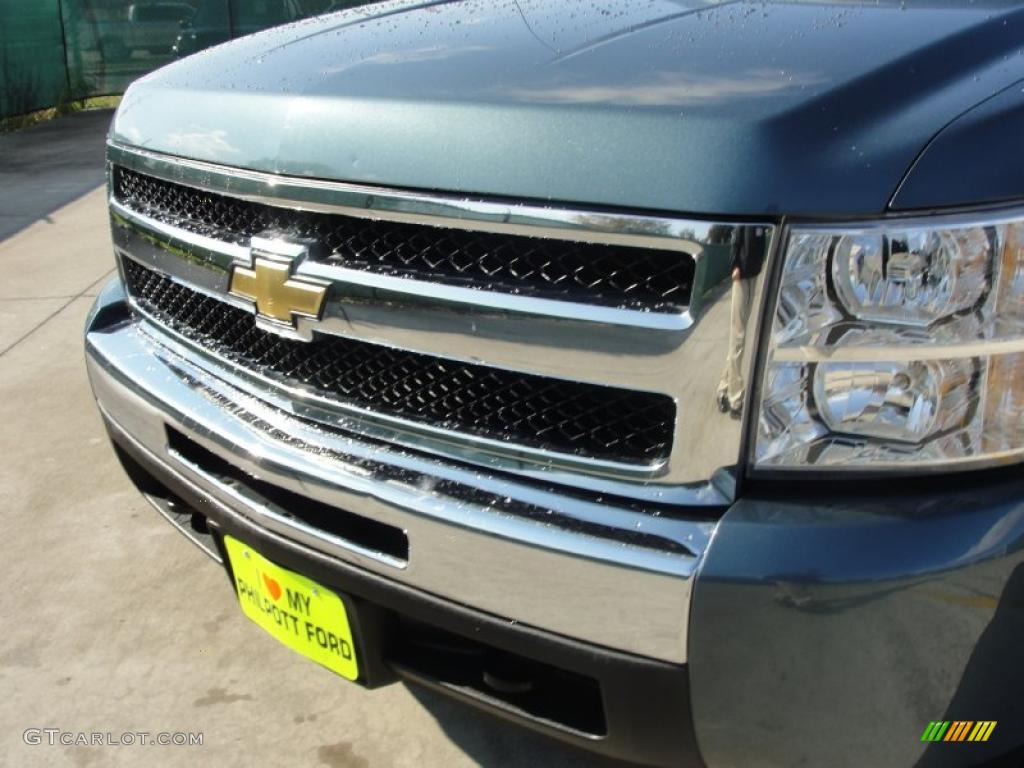 2009 Silverado 1500 LT Extended Cab - Blue Granite Metallic / Ebony photo #12