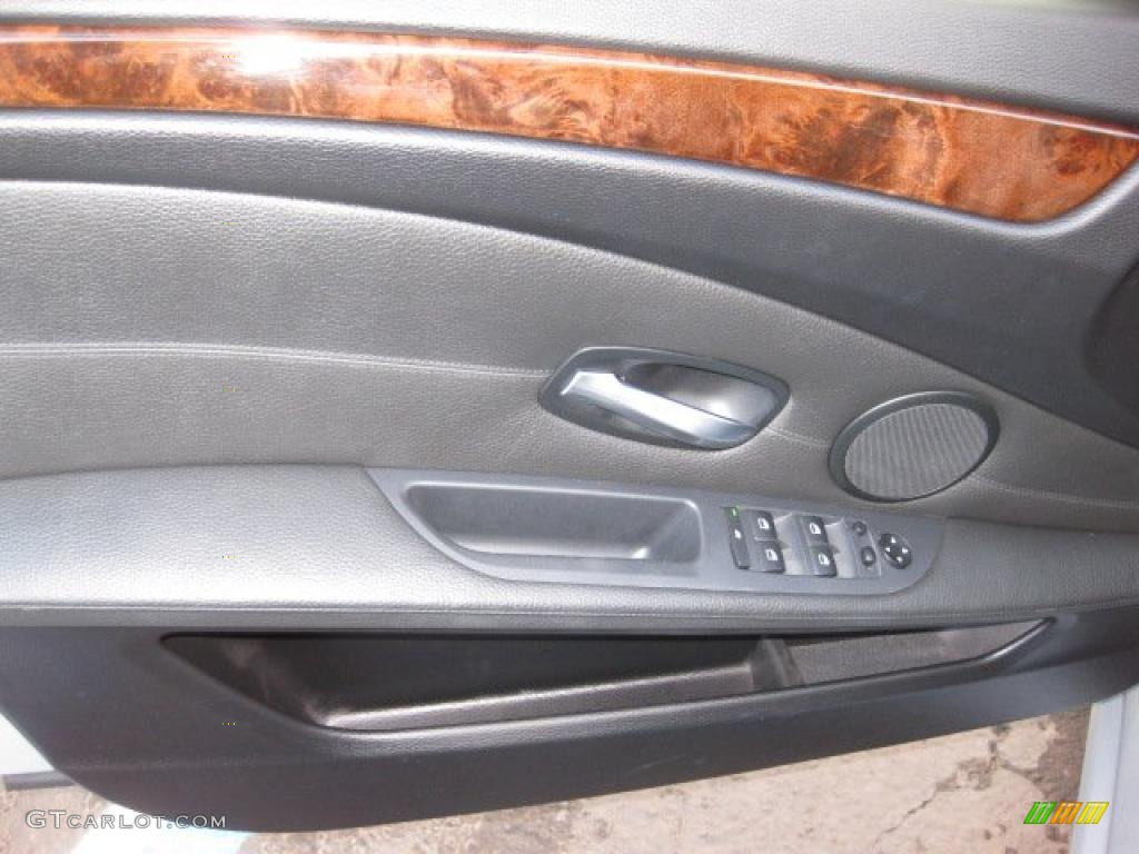 2008 BMW 5 Series 535xi Sports Wagon Black Dakota Leather Door Panel Photo #41222179