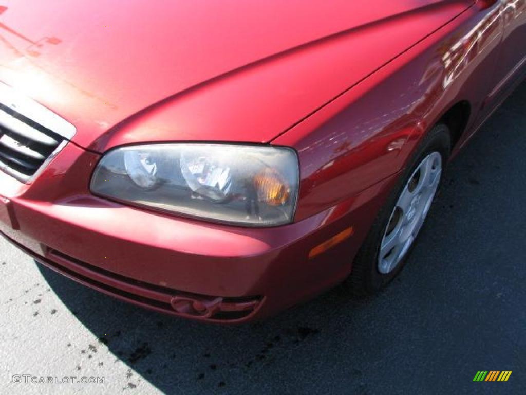 2005 Elantra GT Sedan - Electric Red Metallic / Gray photo #4