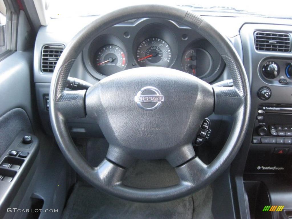 2002 Nissan Frontier XE Crew Cab Gray Steering Wheel Photo #41222703