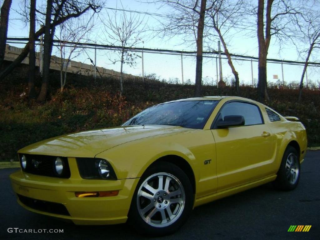 Screaming Yellow 2006 Ford Mustang GT Premium Coupe Exterior Photo #41228283