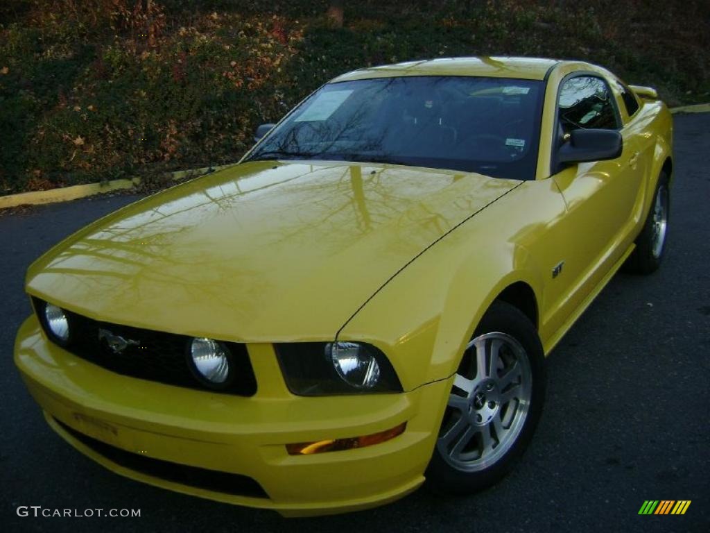 Screaming Yellow 2006 Ford Mustang GT Premium Coupe Exterior Photo #41228343