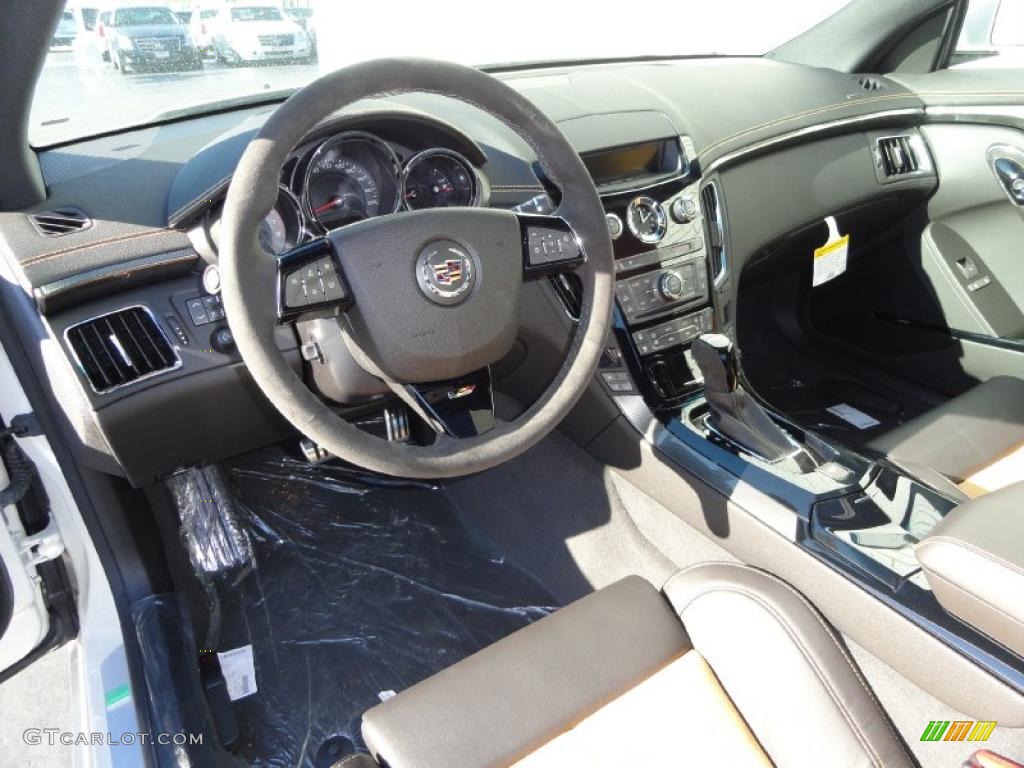 Ebony/Saffron Interior 2011 Cadillac CTS -V Coupe Photo #41230039