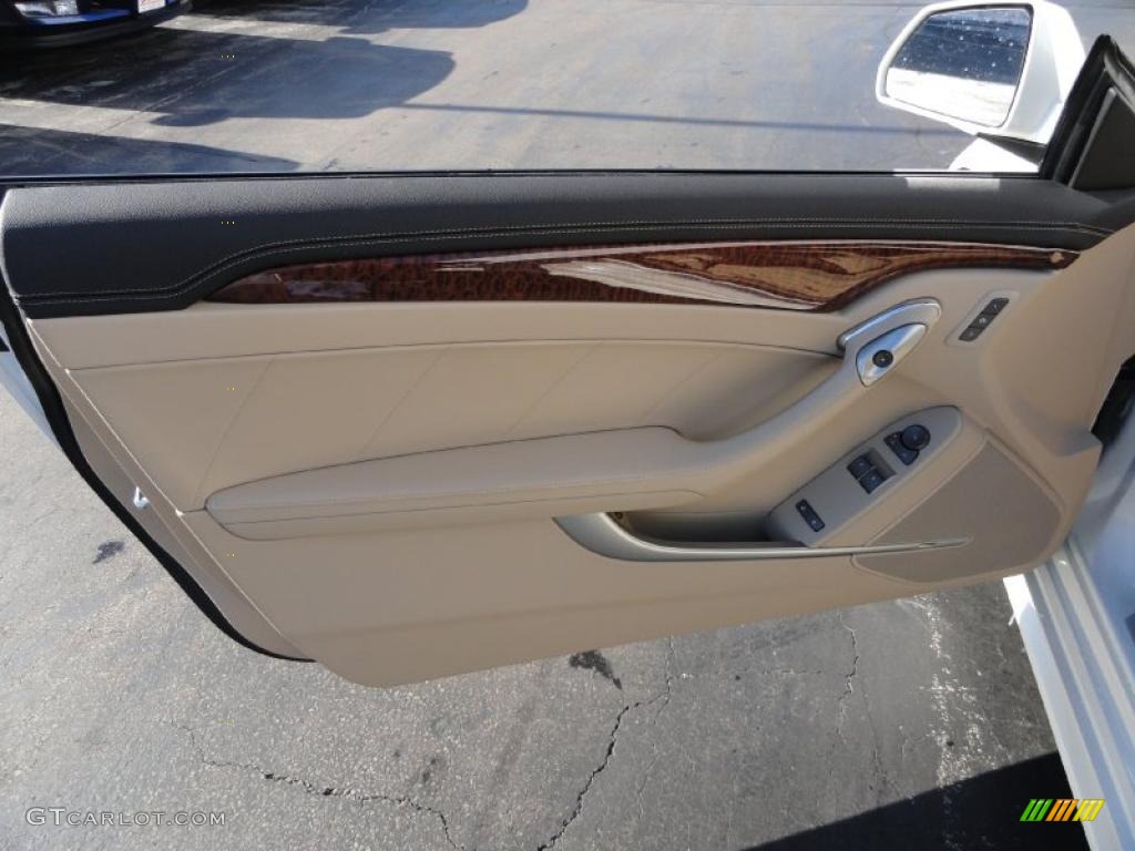 2011 Cadillac CTS 4 AWD Coupe Cashmere/Cocoa Door Panel Photo #41231027