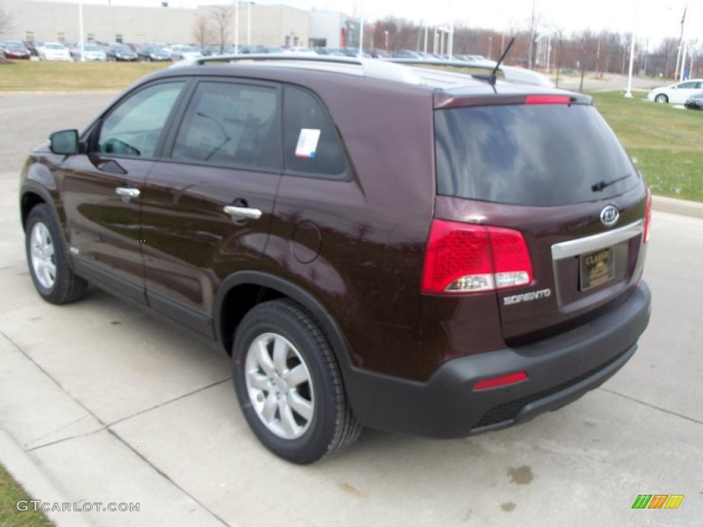 2011 Sorento LX AWD - Dark Cherry / Black photo #4