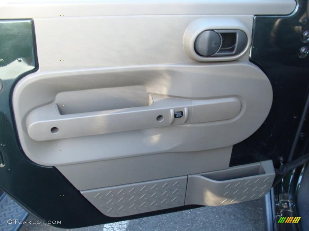 2010 Jeep Wrangler Unlimited Rubicon 4x4 Dark Khaki/Medium Khaki Door Panel Photo #41241472
