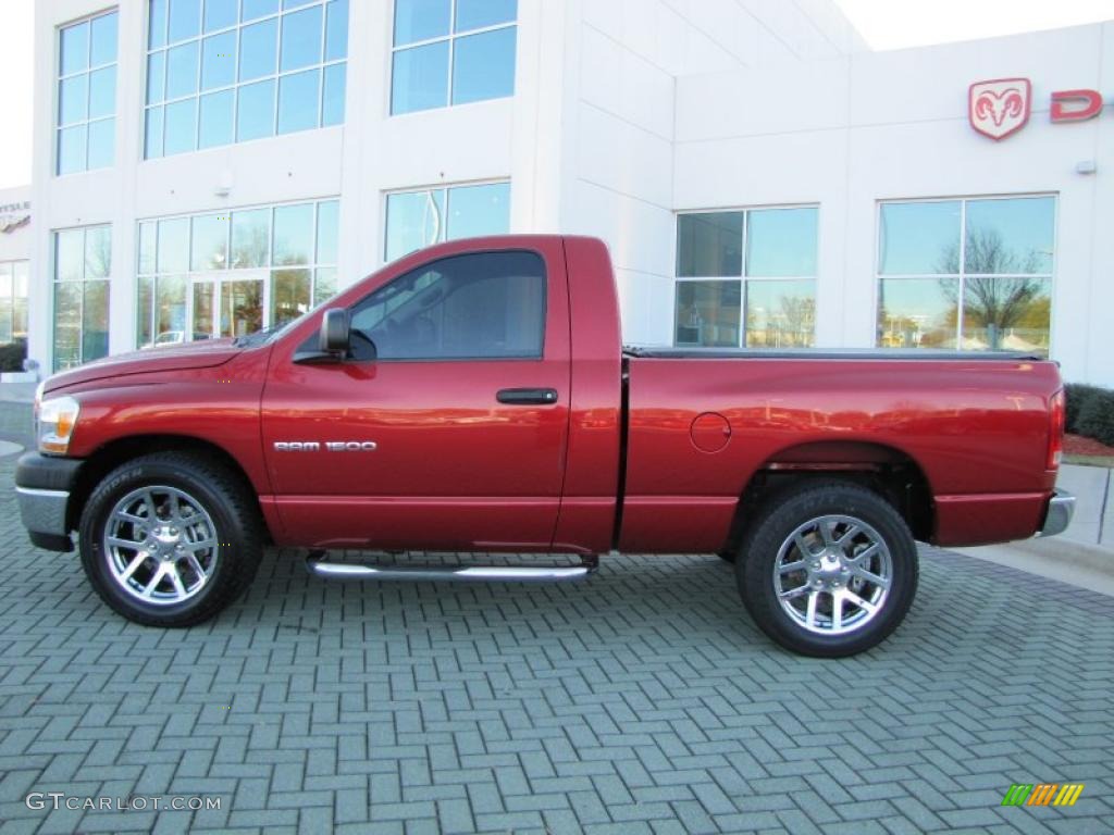 2006 Ram 1500 ST Regular Cab - Inferno Red Crystal Pearl / Medium Slate Gray photo #2