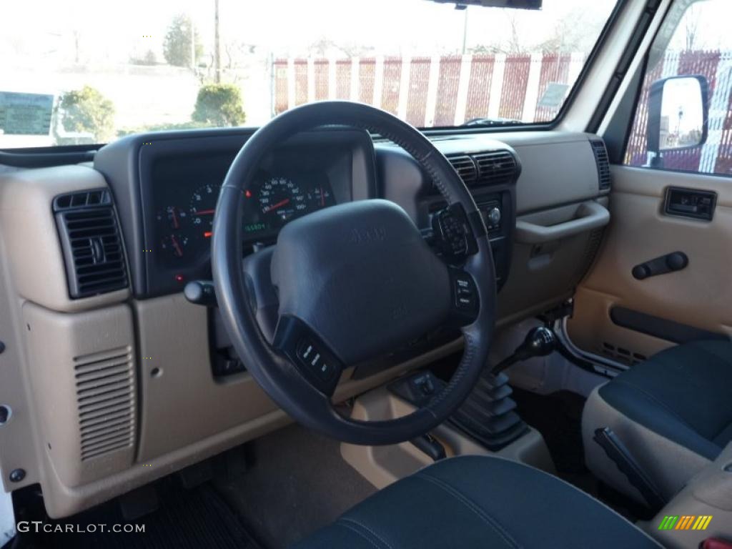 Camel Beige/Dark Green Interior 2002 Jeep Wrangler Sahara 4x4 Photo #41249189