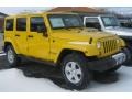Detonator Yellow 2011 Jeep Wrangler Unlimited Sahara 4x4 Exterior