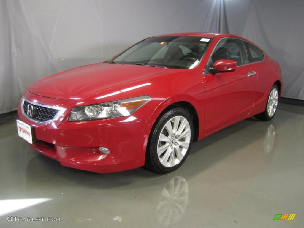 2009 Accord EX-L V6 Coupe - San Marino Red / Black photo #1