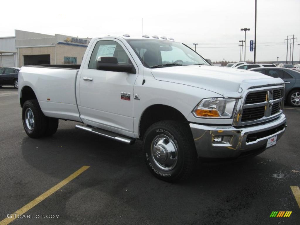 Bright White 2011 Dodge Ram 3500 HD SLT Regular Cab 4x4 Dually Exterior Photo #41253621