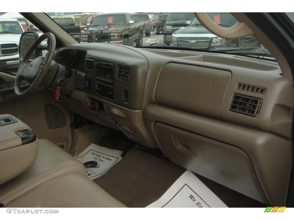 2000 F250 Super Duty Lariat Crew Cab 4x4 - Black / Medium Parchment photo #16