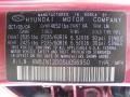 VA: Mesa Red 2005 Hyundai Tucson LX V6 Color Code