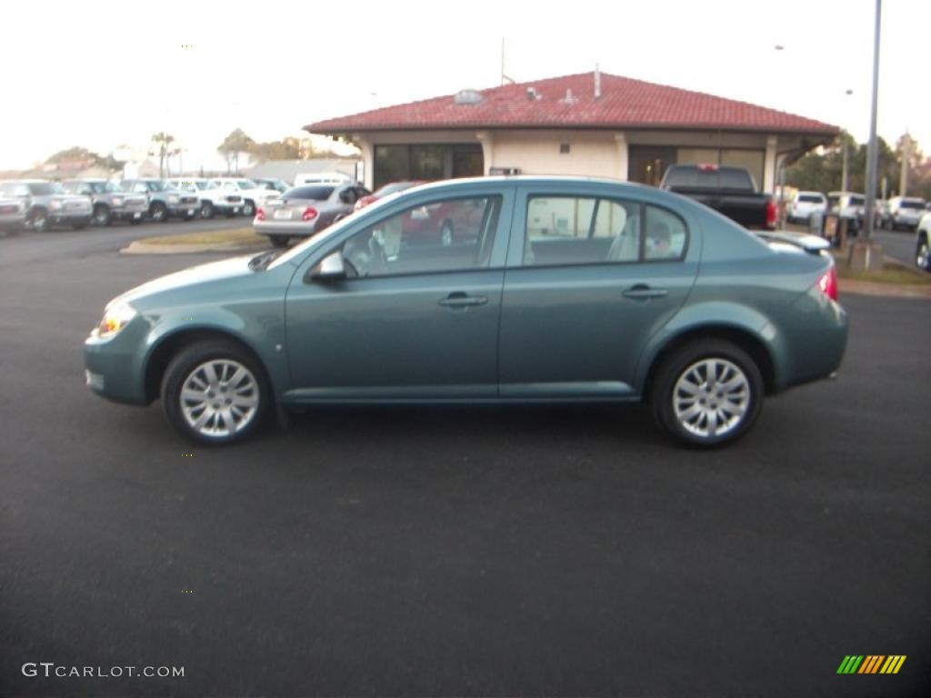 2009 Cobalt LT Sedan - Silver Moss Metallic / Gray photo #1