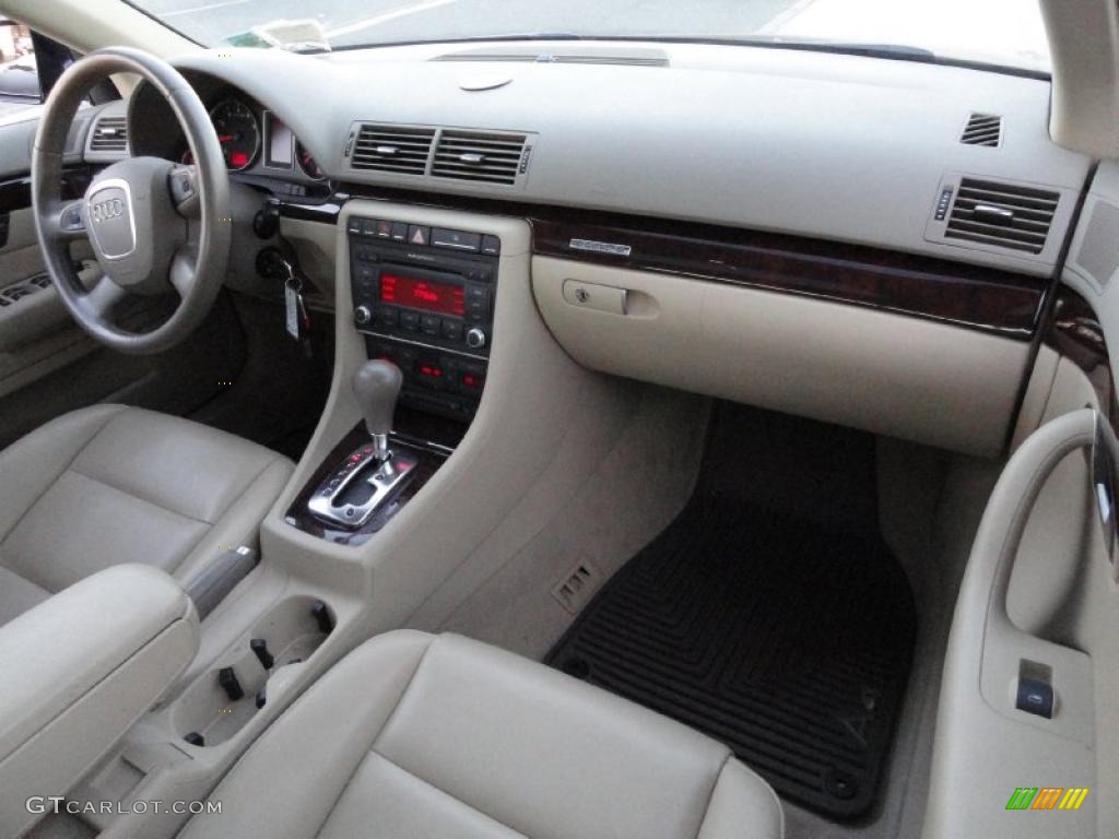 2008 Audi A4 2.0T quattro Sedan Beige Dashboard Photo #41259509