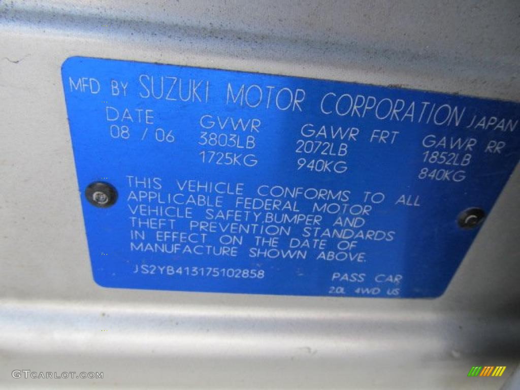 2007 Suzuki SX4 AWD Info Tag Photo #41267669