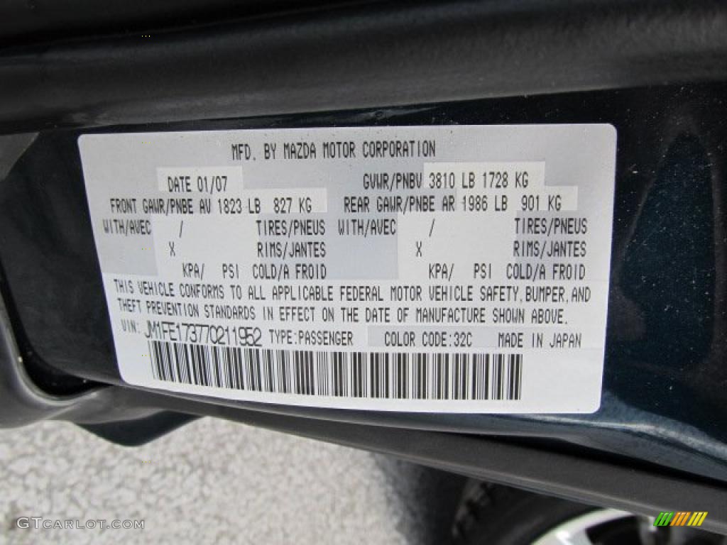 2007 RX-8 Color Code 32C for Phantom Blue Mica Photo #41267905