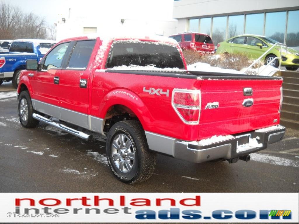 2010 F150 XLT SuperCrew 4x4 - Vermillion Red / Medium Stone photo #8