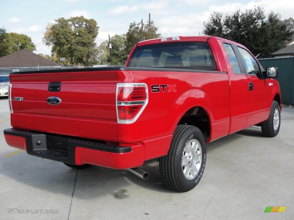 2010 F150 STX SuperCab - Vermillion Red / Medium Stone photo #3