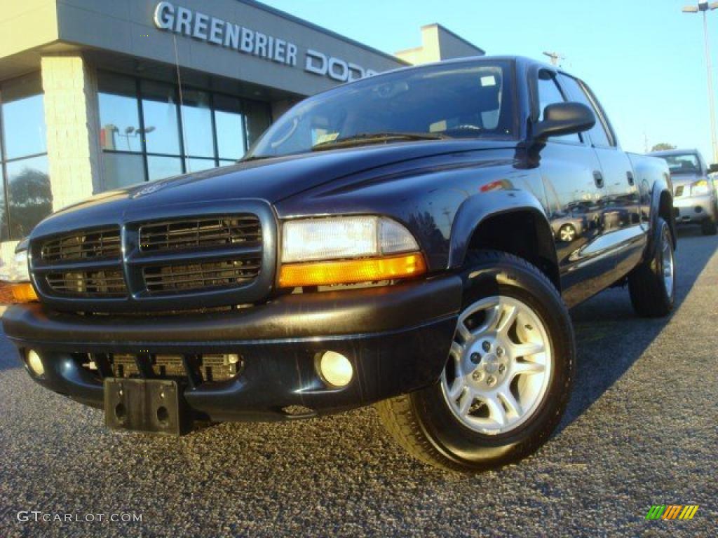 2002 Dakota Sport Quad Cab - Patriot Blue Pearl / Dark Slate Gray photo #1