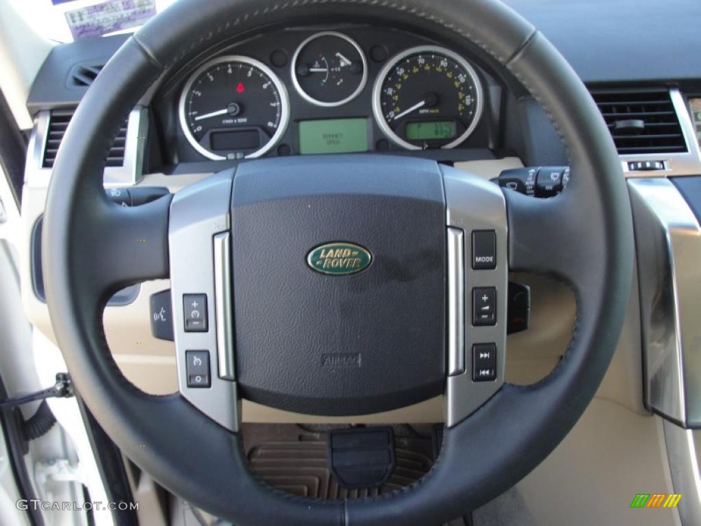 2009 Land Rover Range Rover Sport HSE Almond/Nutmeg Steering Wheel Photo #41276869