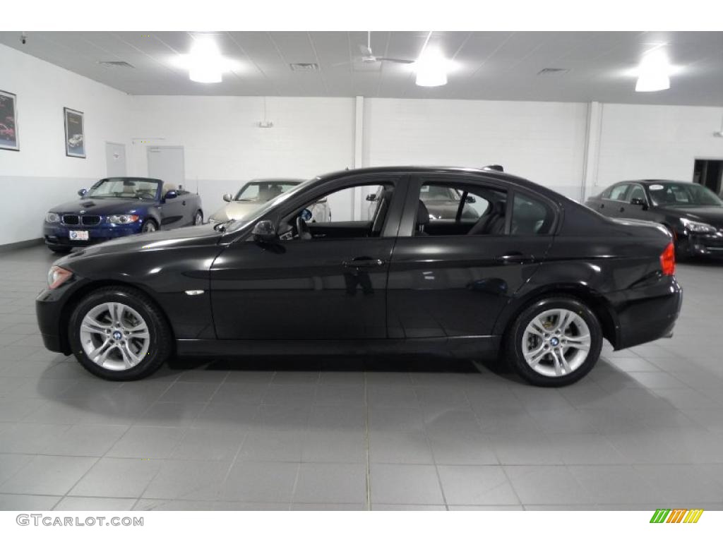 2008 3 Series 328xi Sedan - Jet Black / Black photo #4