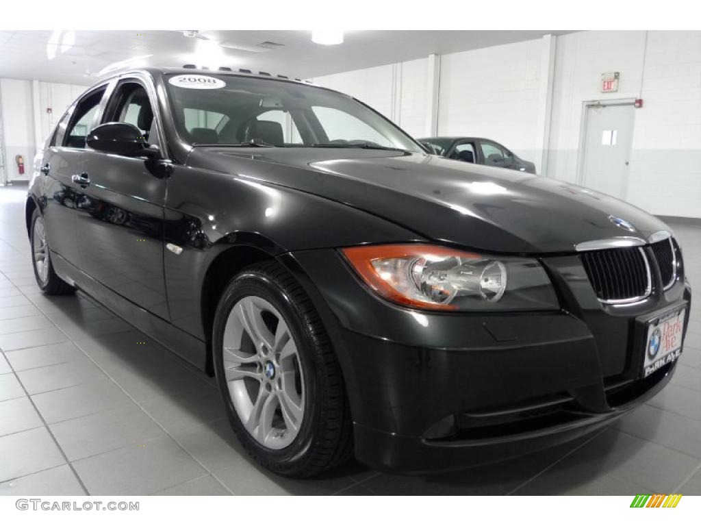 2008 3 Series 328xi Sedan - Jet Black / Black photo #6