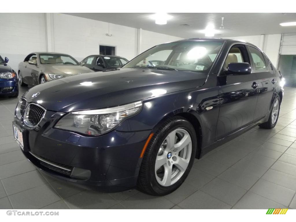 2008 5 Series 535i Sedan - Monaco Blue Metallic / Beige photo #1
