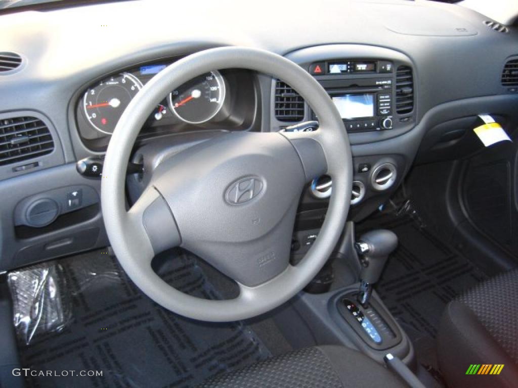 2011 Hyundai Accent GS 3 Door Black Dashboard Photo #41283369