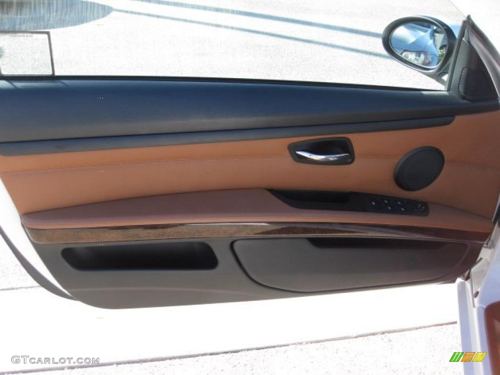 2008 BMW 3 Series 328i Convertible Saddle Brown/Black Door Panel Photo #41283929