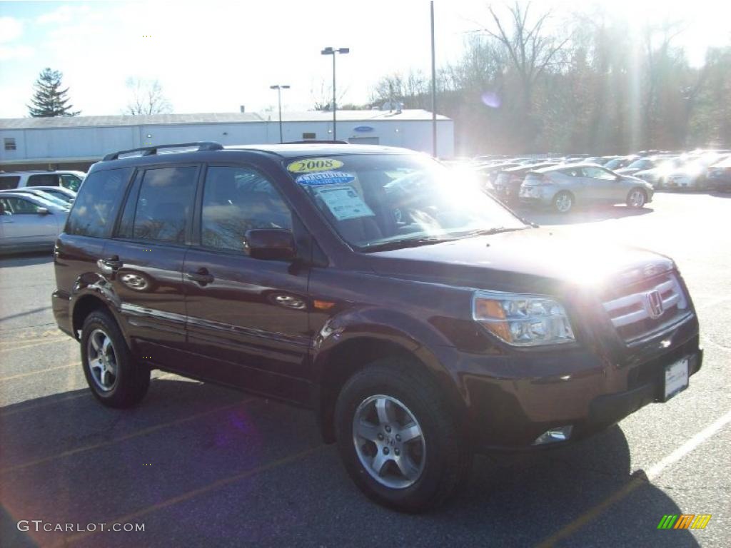 2008 Pilot EX-L 4WD - Dark Cherry Pearl / Saddle photo #1