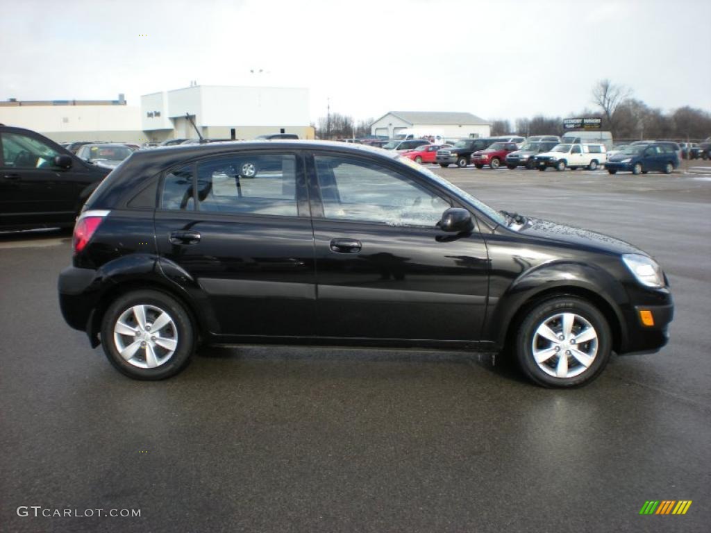 Midnight Black 2009 Kia Rio Rio5 LX Hatchback Exterior Photo #41287597