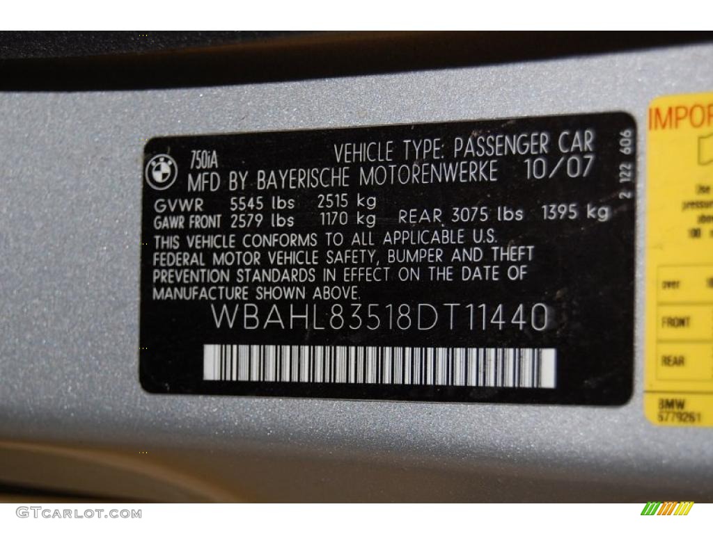 2008 7 Series 750i Sedan - Titanium Silver Metallic / Black photo #15