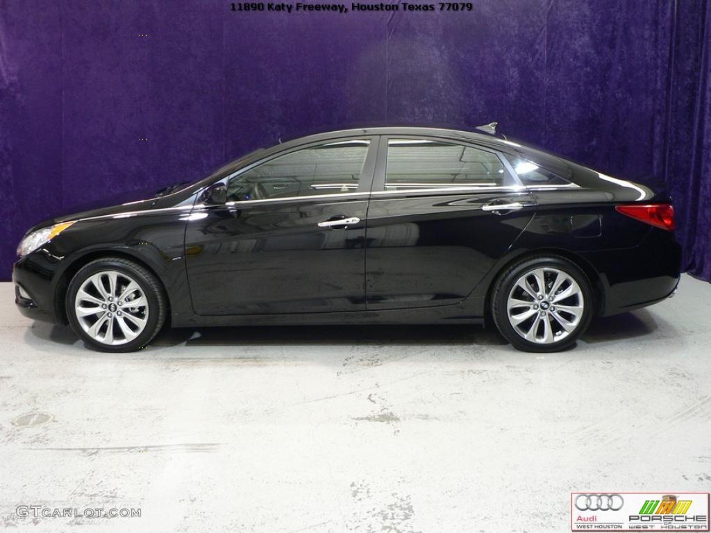 2011 Sonata SE 2.0T - Midnight Black / Black photo #3