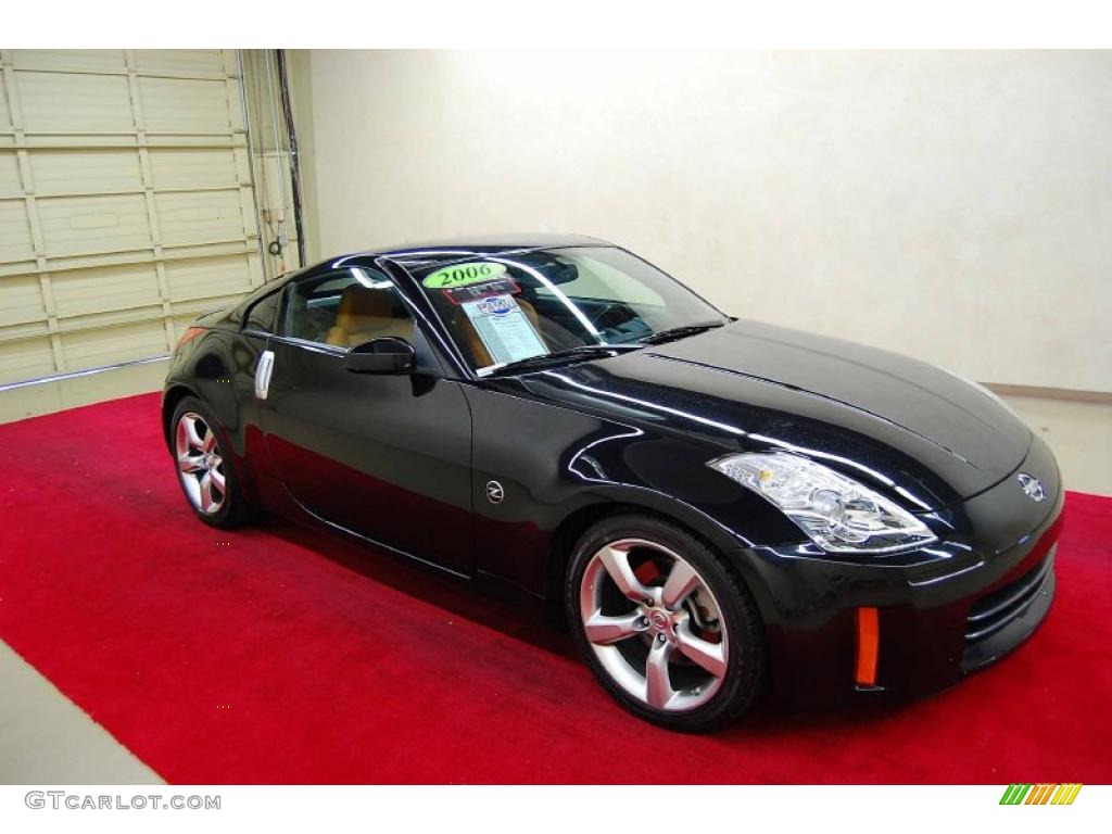 2006 350Z Touring Coupe - Magnetic Black Pearl / Burnt Orange Leather photo #1