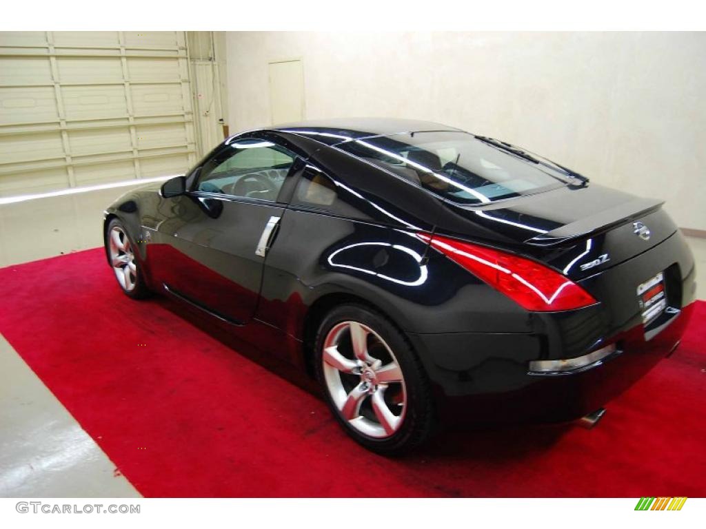 2006 350Z Touring Coupe - Magnetic Black Pearl / Burnt Orange Leather photo #4