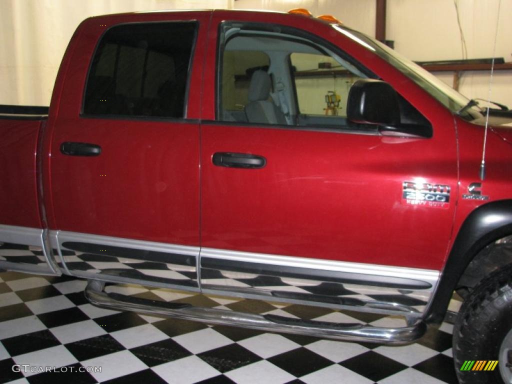 2007 Ram 2500 SLT Quad Cab 4x4 - Inferno Red Crystal Pearl / Medium Slate Gray photo #8
