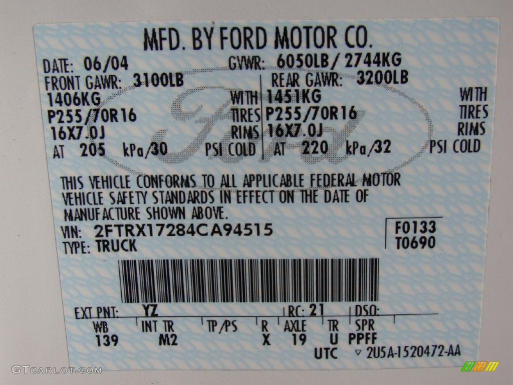 2004 F150 XLT Heritage SuperCab - Oxford White / Heritage Graphite Grey photo #27