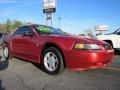 2001 Laser Red Metallic Ford Mustang V6 Convertible  photo #1