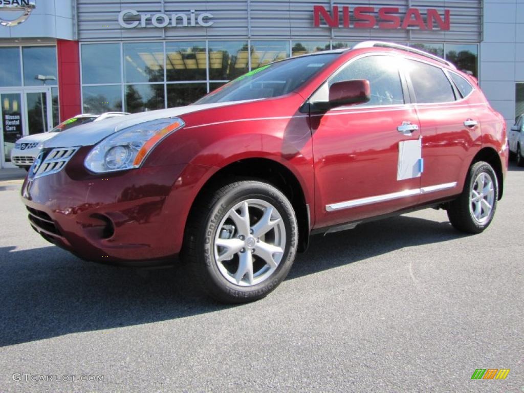 2011 Rogue SV - Cayenne Red / Black photo #1