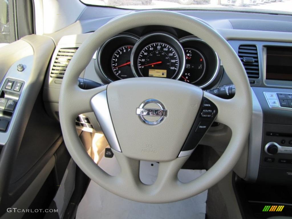 2011 Nissan Murano S Beige Steering Wheel Photo #41308031