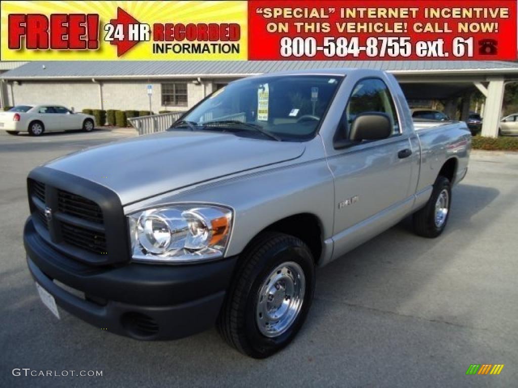 2008 Ram 1500 ST Regular Cab - Bright Silver Metallic / Medium Slate Gray photo #1