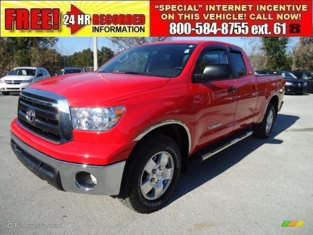 2010 Tundra TRD Double Cab - Radiant Red / Sand Beige photo #1