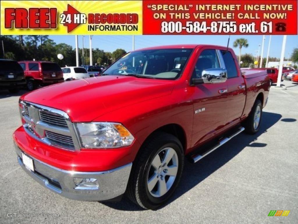 2010 Ram 1500 Big Horn Quad Cab - Flame Red / Dark Slate/Medium Graystone photo #1