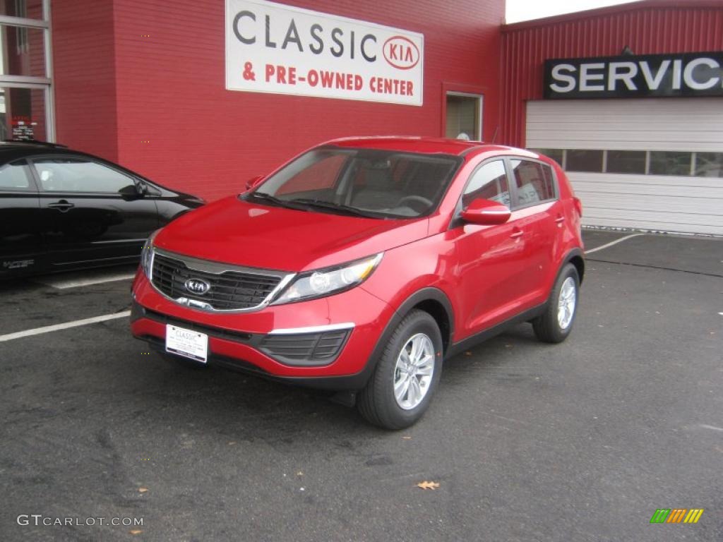 2011 Sportage LX - Signal Red / Alpine Gray photo #1