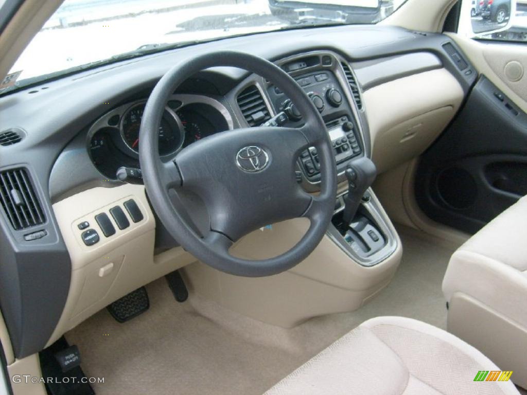 Ivory Interior 2001 Toyota Highlander V6 4WD Photo #41335339