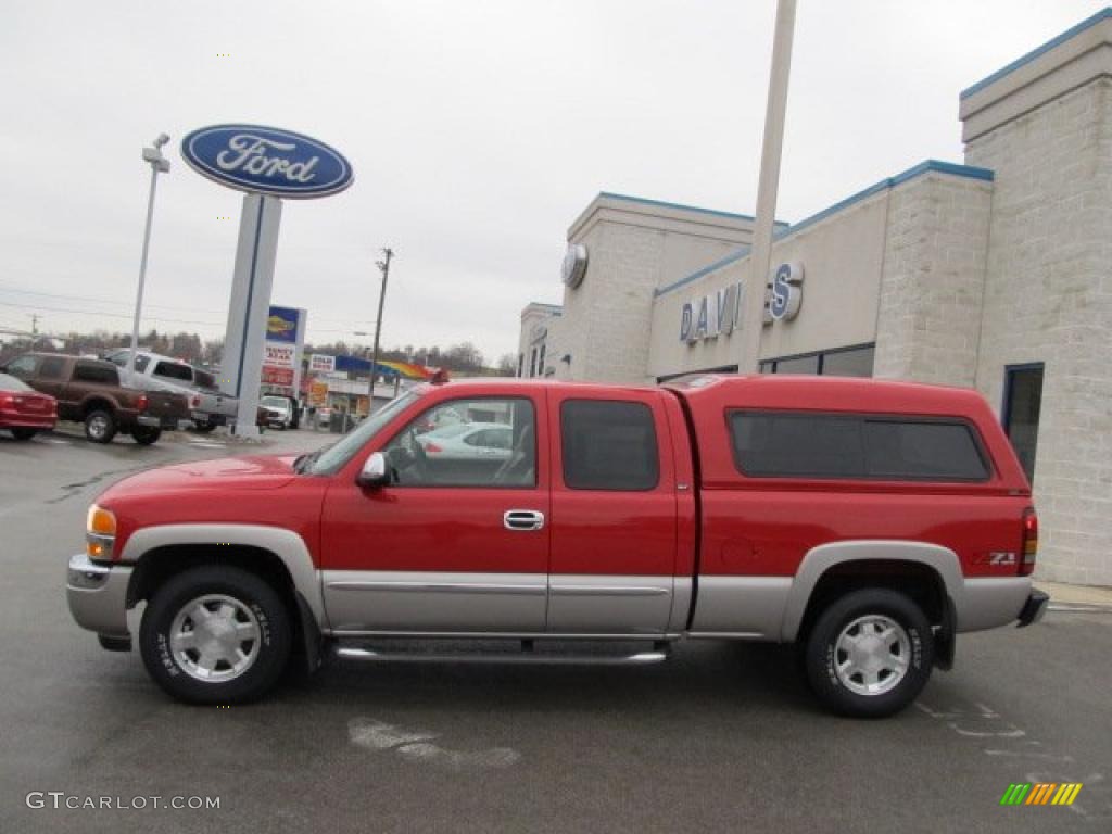 2006 Sierra 1500 Z71 Extended Cab 4x4 - Fire Red / Stone Gray leather photo #2
