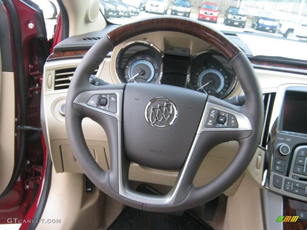 2011 Buick LaCrosse CXS Cocoa/Cashmere Steering Wheel Photo #41342190