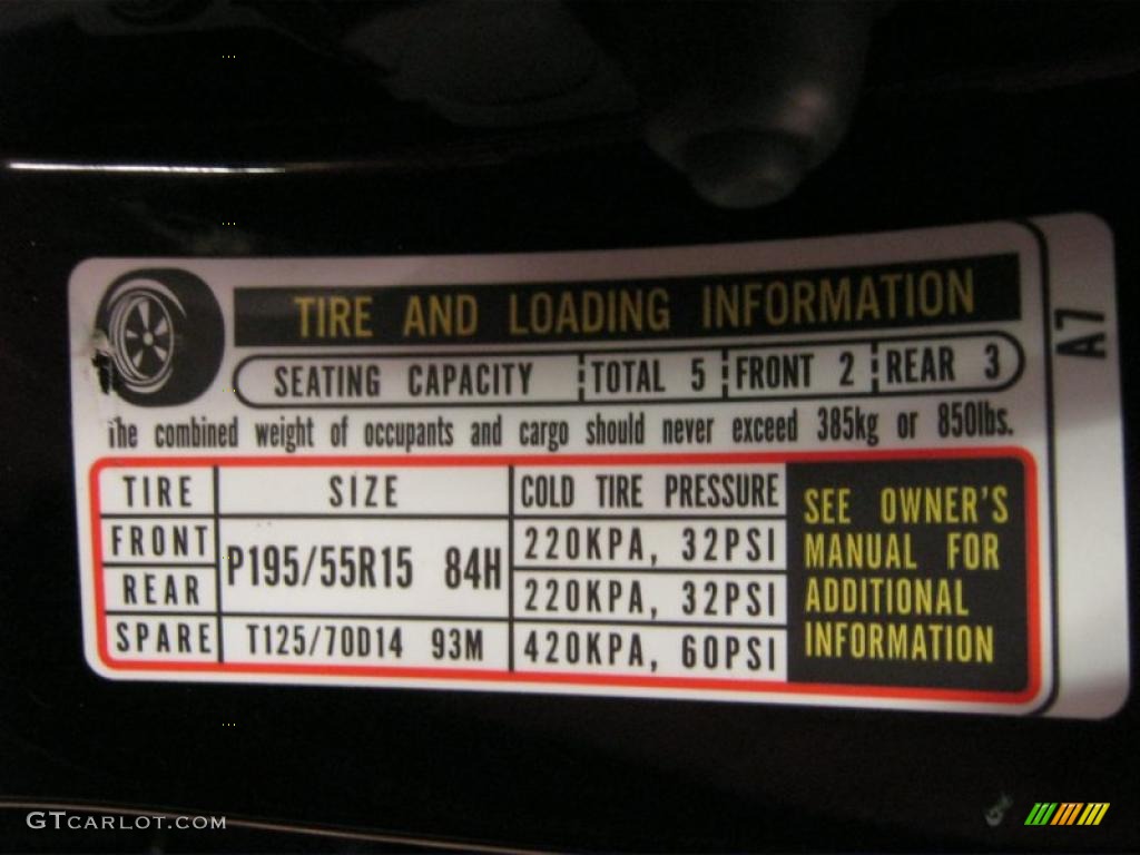 2008 Honda Fit Sport Info Tag Photo #41343135